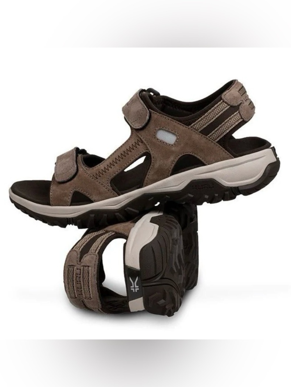 KURU Thread Women’s Supportive Waterproof Sport Leather Sandals Cream Khaki Sz 7